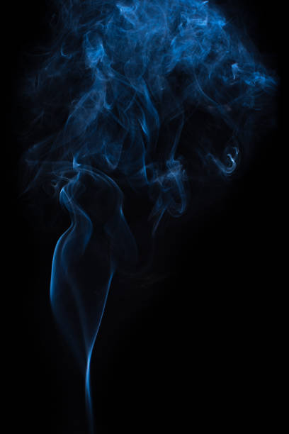 istock The movement ofthe smoke on a black background . 639470732