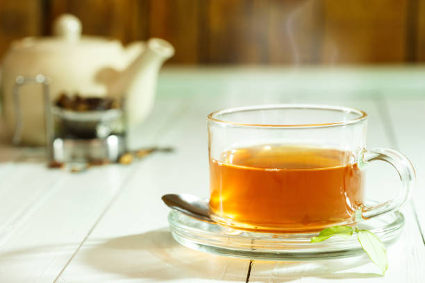 istock Tea beverage in tea cup on background 639471276