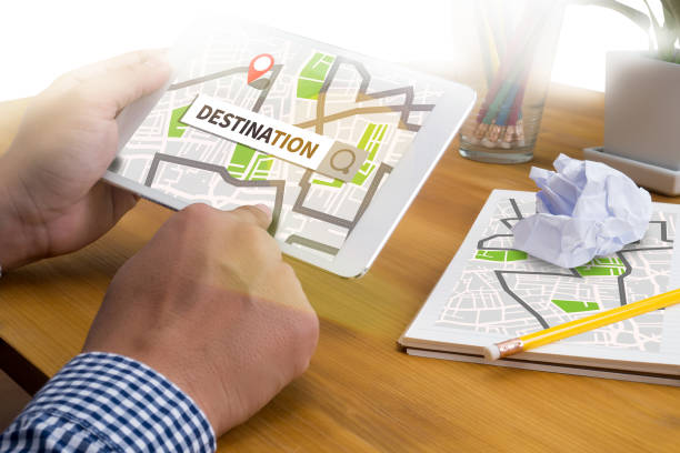 istock City Map DESTINATION Route Way Route Way Route 639471470