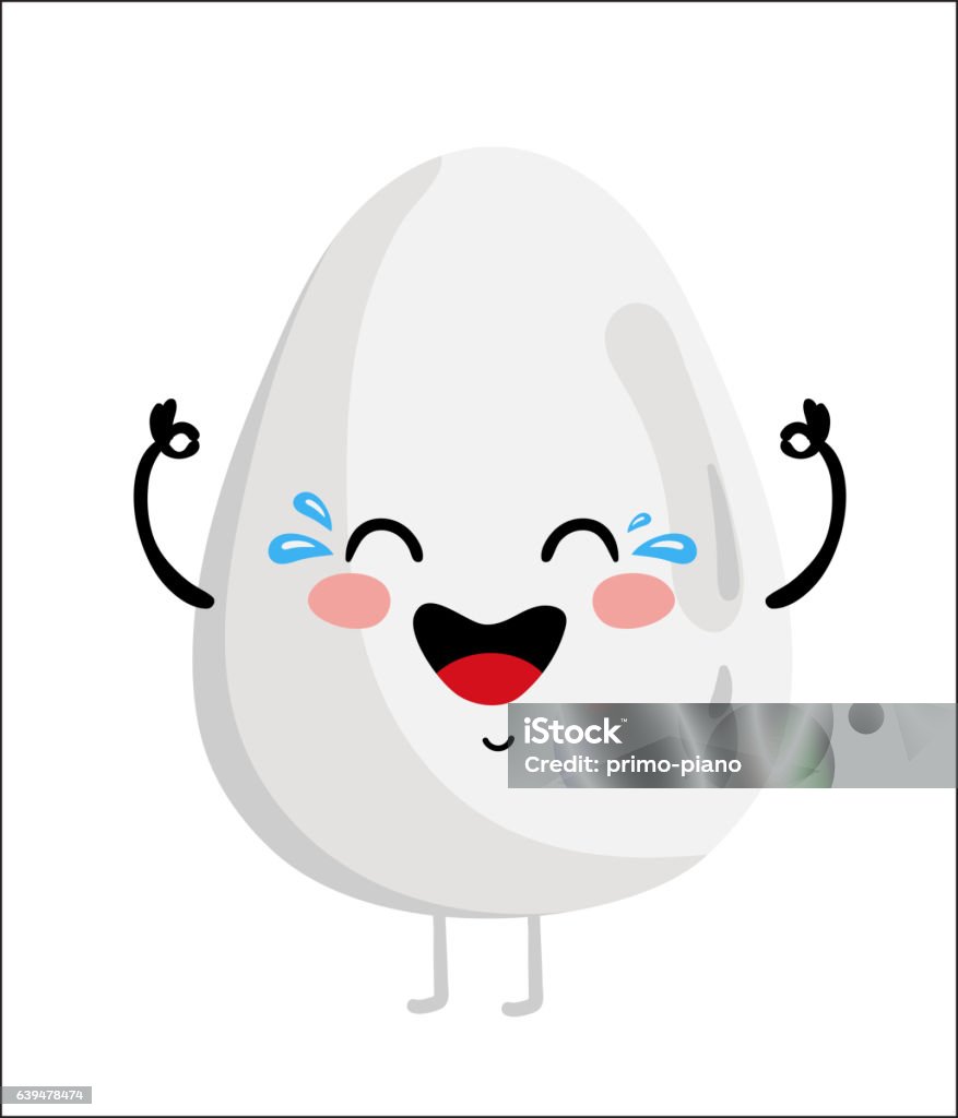Funny Happy Egg Isolated Cartoon Character Stock Illustration - Download  Image Now - Cartoon, Egg - Food, Characters - iStock