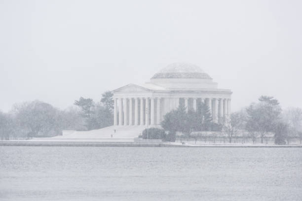 istock Thomas Jefferson Memorial building exterior during winter blizzard 639480950