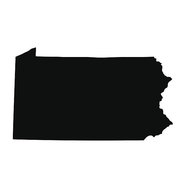 illustrazioni stock, clip art, cartoni animati e icone di tendenza di mappa dello stato della pennsylvania - region