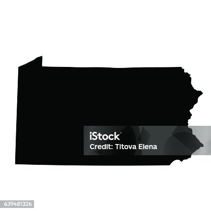 istock map of the U.S. state Pennsylvania 639481326