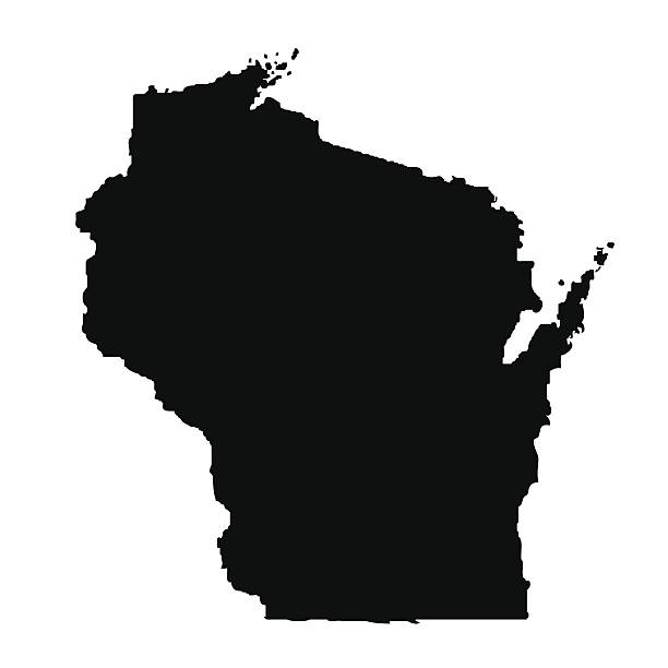 illustrazioni stock, clip art, cartoni animati e icone di tendenza di mappa dello stato del wisconsin - region