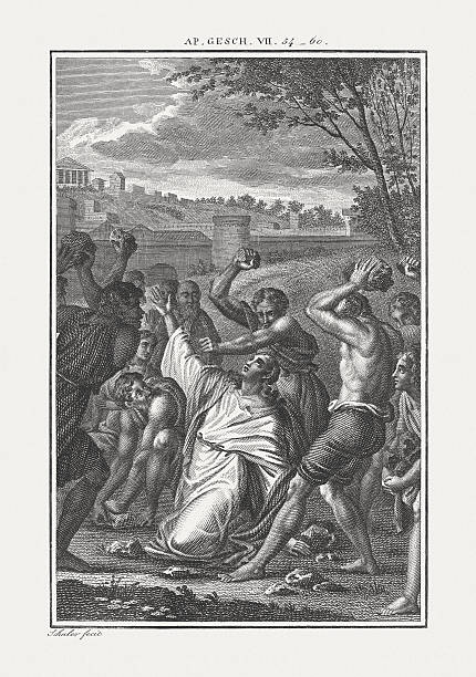istock The Stoning of Stephen (Acts 7), copper engraving, published c.1850 639484146