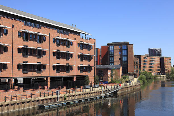 istock Modern luxury apartments by the river in Leeds 639488614