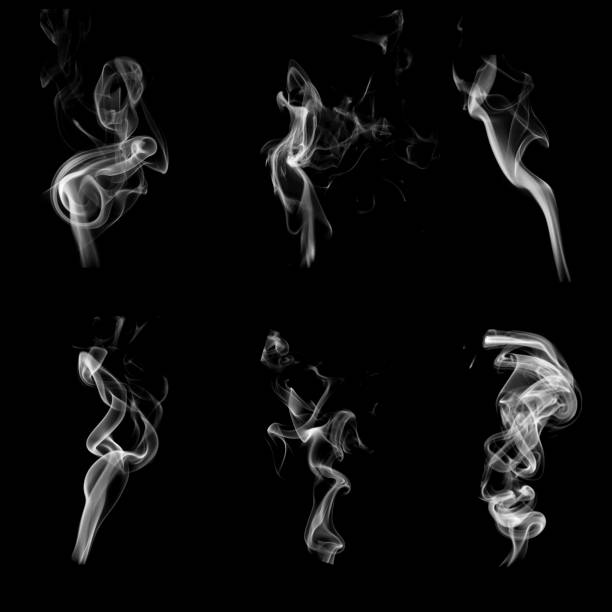 istock Collection of smoke patterns isolated on black 639491906