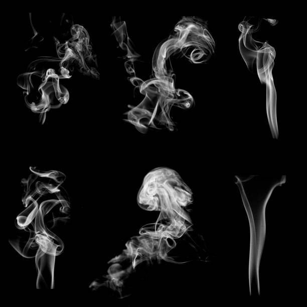 istock Collection of smoke patterns isolated on black 639492178