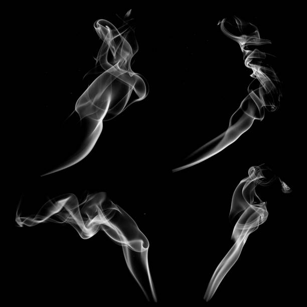istock Collection of smoke patterns isolated on black 639492256
