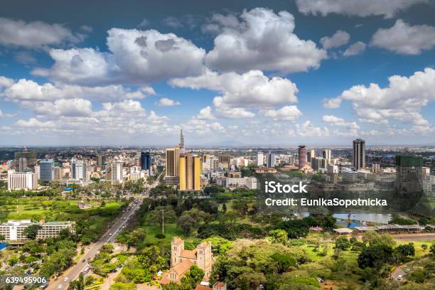 Nairobi Downtown Capital City Of Kenya Stock Photo - Download Image Now - Nairobi, Urban Skyline, Africa