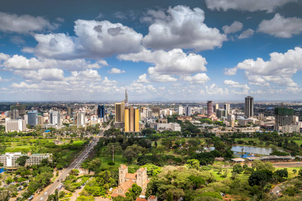 centro de nairóbi - capital do quênia - quénia - fotografias e filmes do acervo