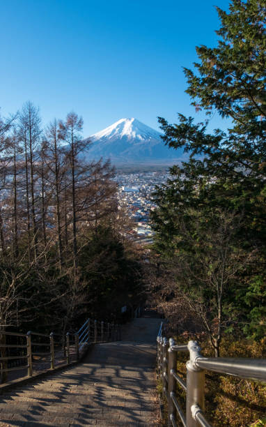 istock Mount Fuji scenic from staircase to Chureito temple. 639497080