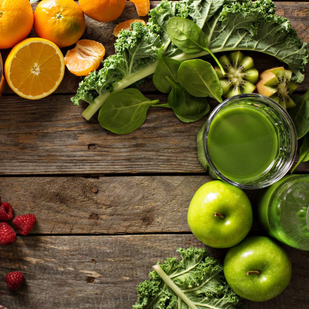 istock Variety of fresh vegetable and fruit juices 639501428