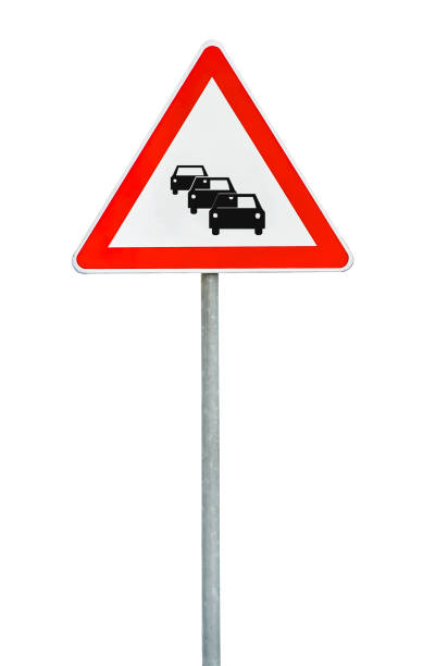 istock Triangle road sign automobil on rod 639502086