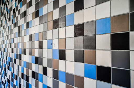 Modern tile pattern. Side view.