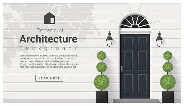 Vector illustration of Elements of architecture , front door background 15