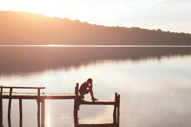 sad desperate man sitting alone, problems or failure concept give up, sad desperate man sitting alone, problems and solitude, failure concept defeat stock pictures, royalty-free photos & images