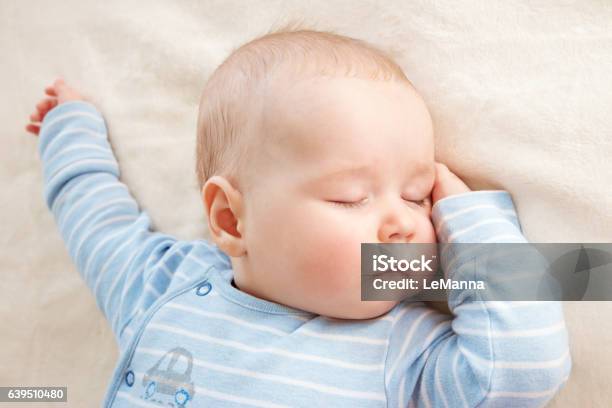 Baby Sleeping Covered With Soft Blanket Stock Photo - Download Image Now - Baby - Human Age, Sleeping, Affectionate