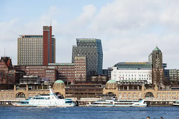 Landungsbrücken in Hamburg harbour. Image taken with Canon 5 Ds.