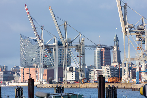 Hamburg harbour with Elbphilharmonie