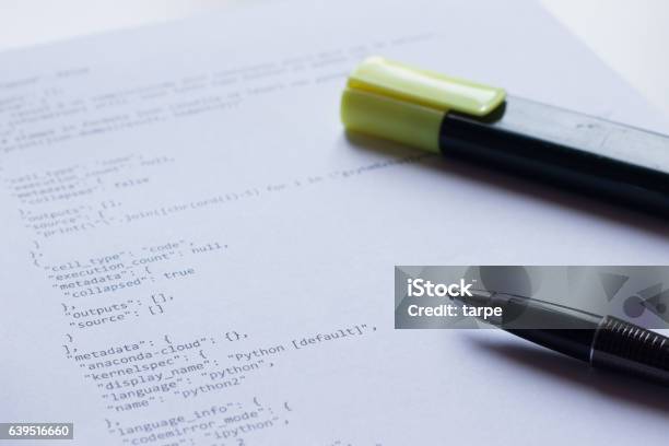 Programming Language Python On Paper Stock Photo - Download Image Now ...