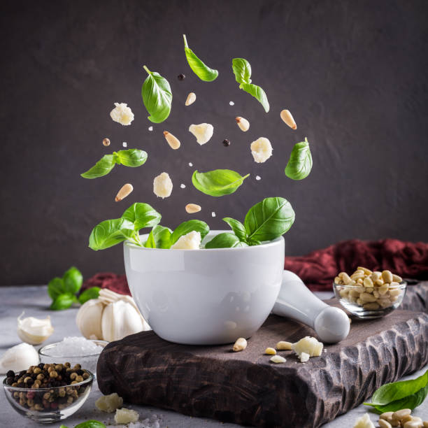 istock Ingredients for making pesto sauce 639519474