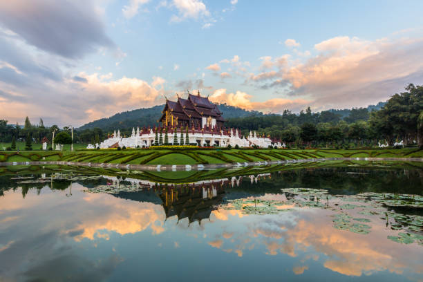 istock Royal Pavilion and reflection in pond. Thailand 639520738