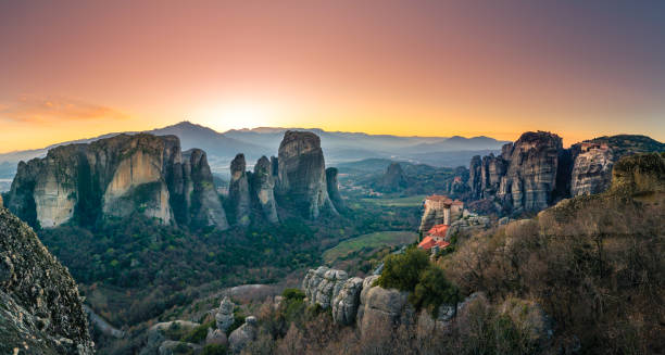 istock Breathtaking panoramic view of Meteora, Greece. 639521626