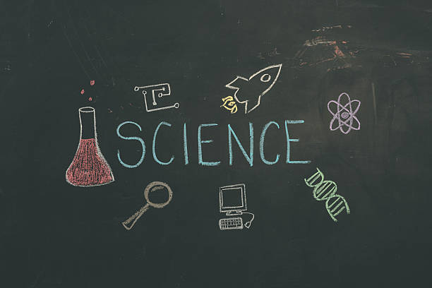 istock Chalkboard with an illustration accompanied by SCIENCE text 639521778