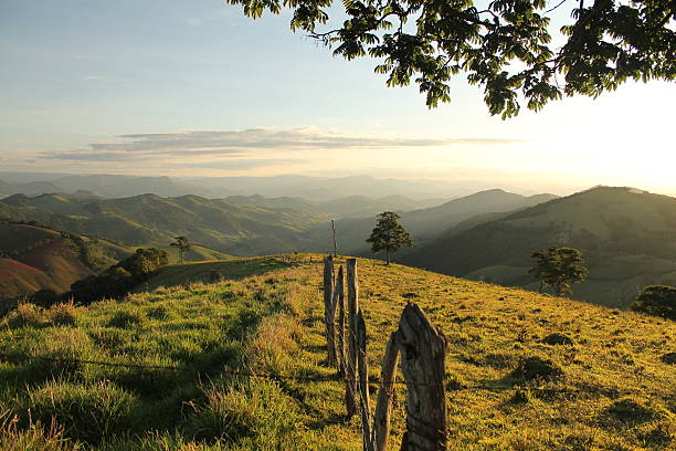 Fence at the top of the Sierra Maria da Fé, Brazil - November 2, 2013: Cerca at the top of the Mountain in Maria da Fé, Southern Minas Gerais (Brazil) mantiqueira mountains stock pictures, royalty-free photos & images