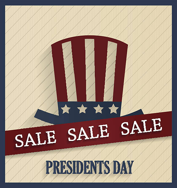 istock Presidents Day sale poster with red ribbon 639525248