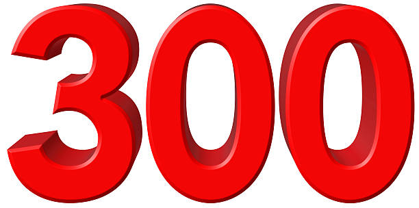 istock Numeral 300, three hundred, isolated on white background, 3d ren 639528292