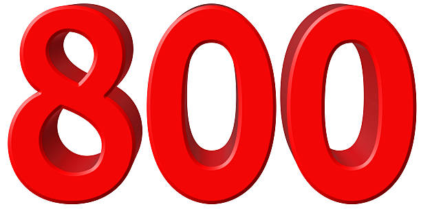 istock Numeral 800, eight hundred, isolated on white background, 3d ren 639528488