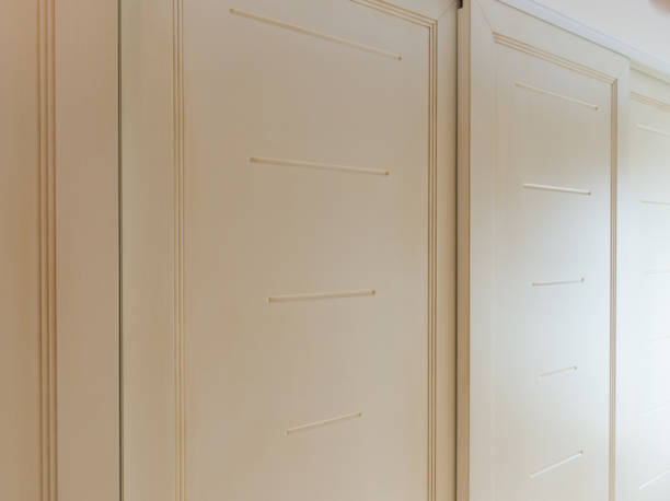 istock White wooden surface on modern furniture 639534542