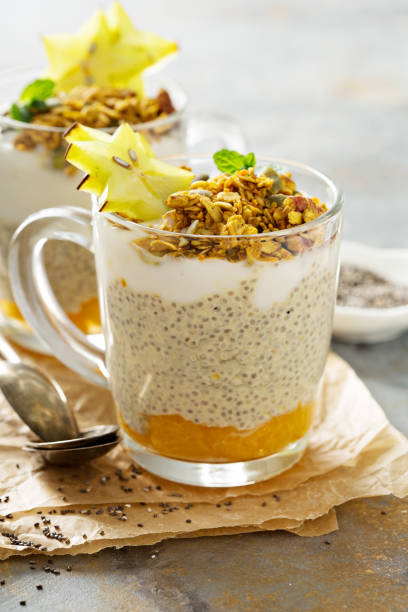 istock Chia pudding with exotic fruits and granola 639535838