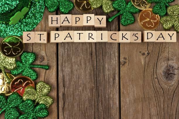 istock St Patricks Day wooden blocks with decor on rustic wood 639537228