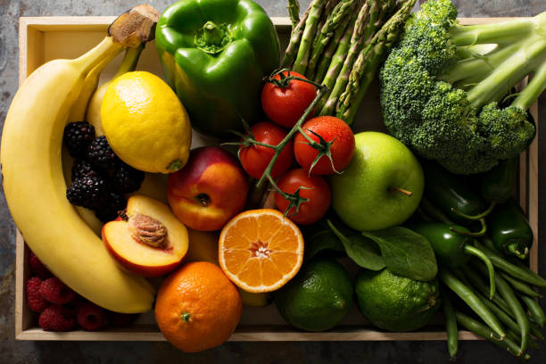 istock Fresh colorful vegetables and fruits 639538952
