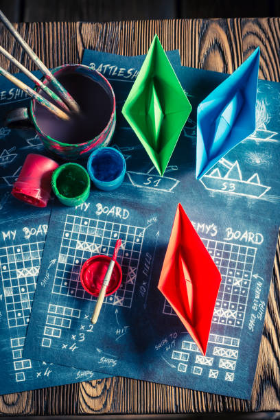 istock Homemade battleship paper game ready to play 639538964