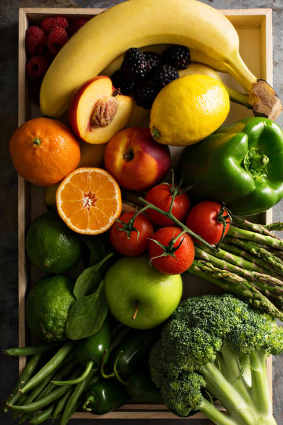 istock Fresh colorful vegetables and fruits 639538972