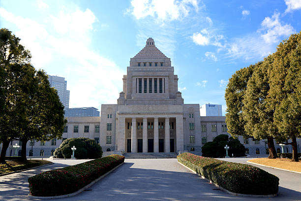 National Diet Building Chiyoda, Tokyo, Japan: Japanese National Diet Building: The National Diet Building is the building where both houses of the National Diet of Japan meet.  parliament building photos stock pictures, royalty-free photos & images
