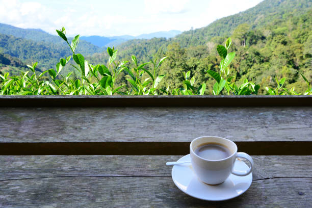 istock cup of hot coffee on wooden table 639539380