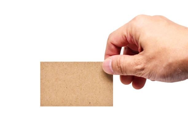 istock adult man hand holding card on white background copy space 639539720