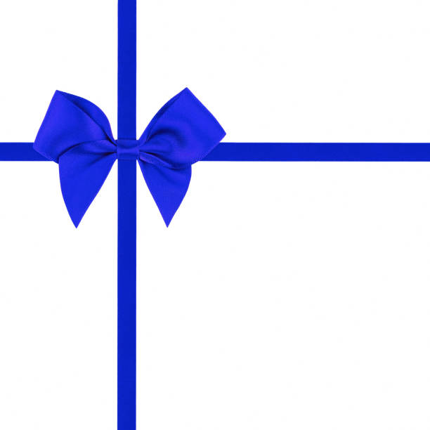 istock Blue ribbon bow isolated on white background 639539838
