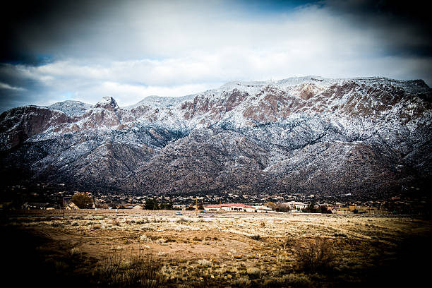 istock Snow Covered Sandia Mountains at Sunset 639542736