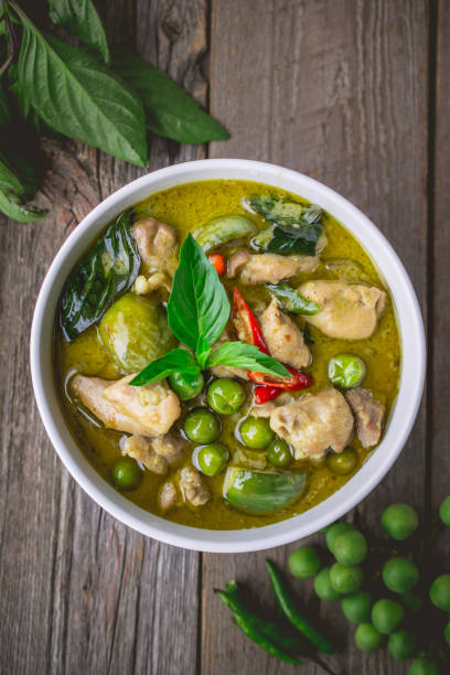 istock Chicken Green Curry with Ingredients, Thai Cuisine Tradition and 639545802