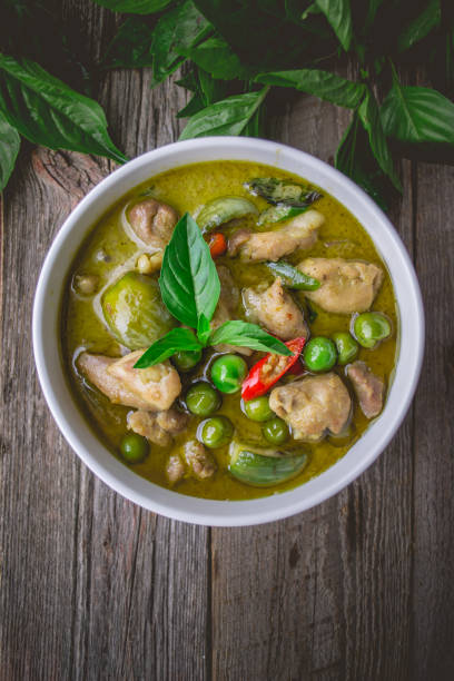 istock Chicken Green Curry with Ingredients, Thai Cuisine Tradition and 639545856