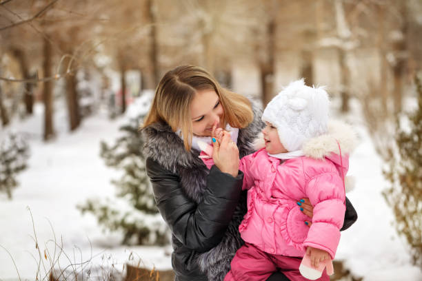 istock Mother and daughter. Winter hilarity. 639548818