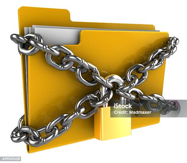 Locked Folder Stock Photo - Download Image Now - Archives, Encryption, File Folder