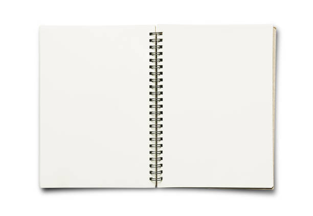 istock Blank spiral notepad notebook paper, isolated on white backgrounds 639550478