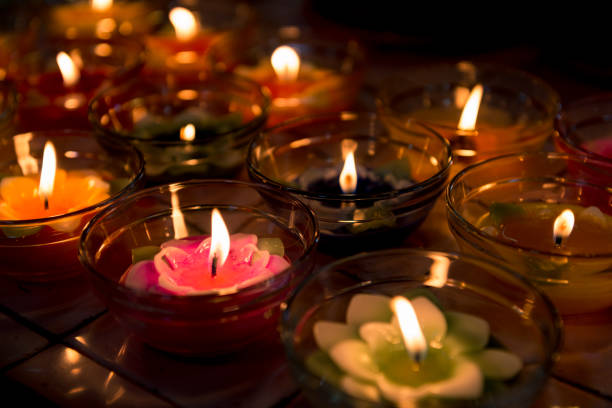 istock candle light flower candle colorful 639555512